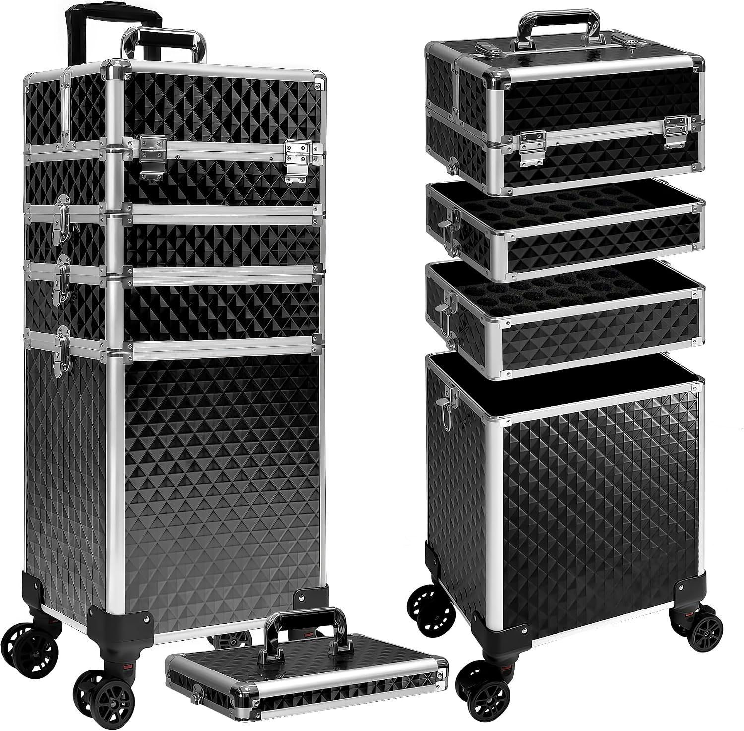 Beauty & Makeup Katia Di Paola - Rolling Makeup Train Case, Cosmetic Trolley