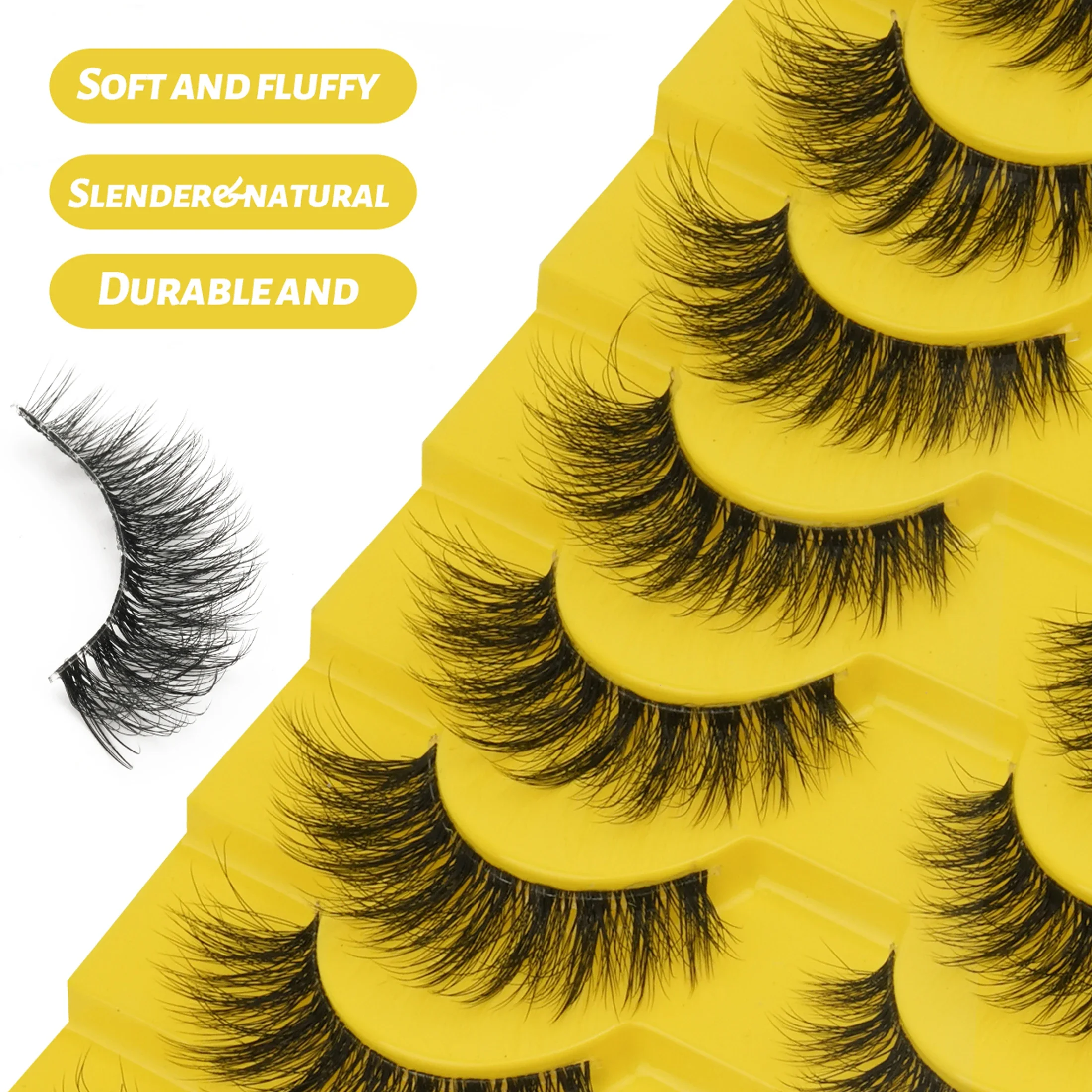 5 Pairs Messy Fluffy Strip Fal - Beauty Makeup Women 评论和价格