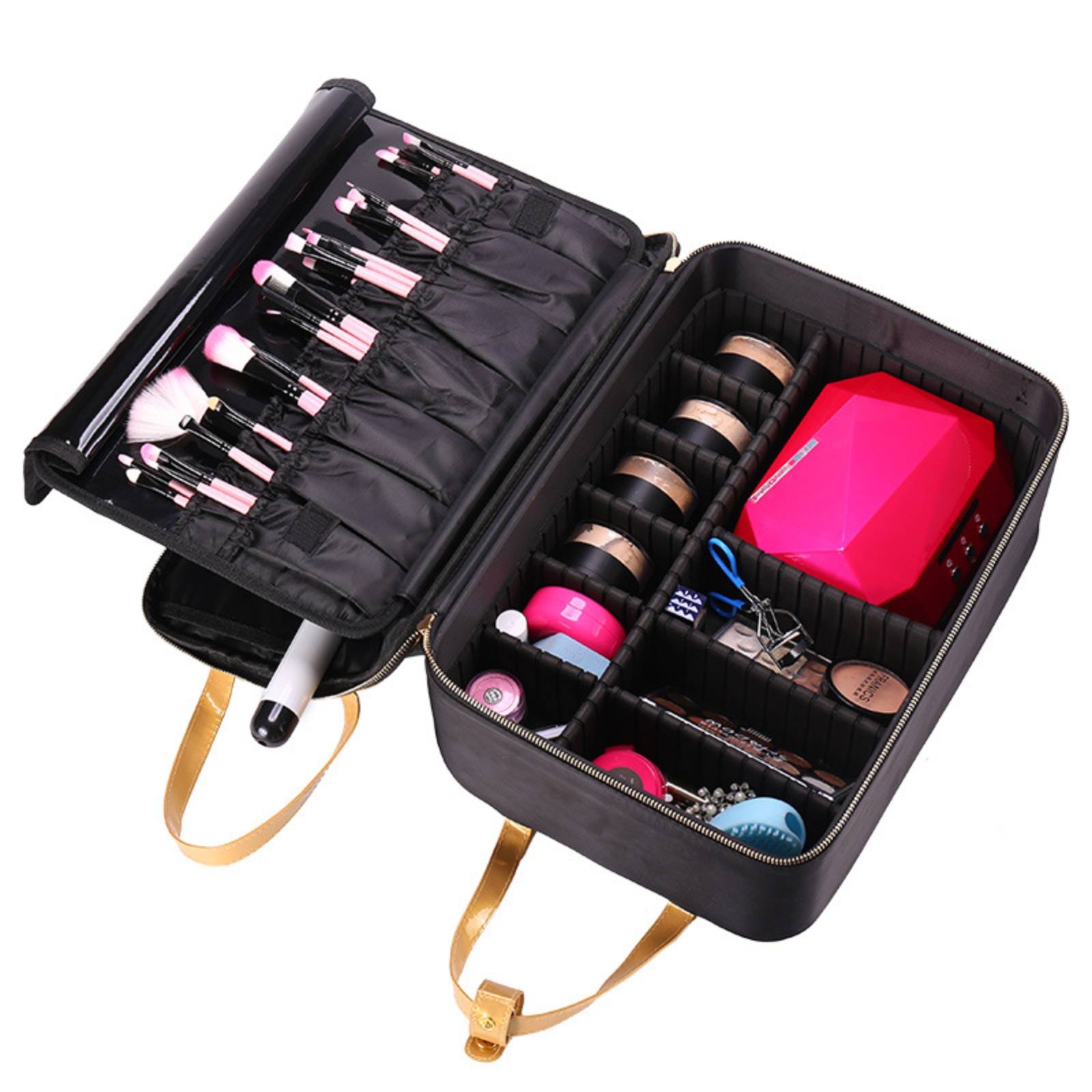 Makeup Case with Dividers Prof - Beauty Makeup Women 评论和价格