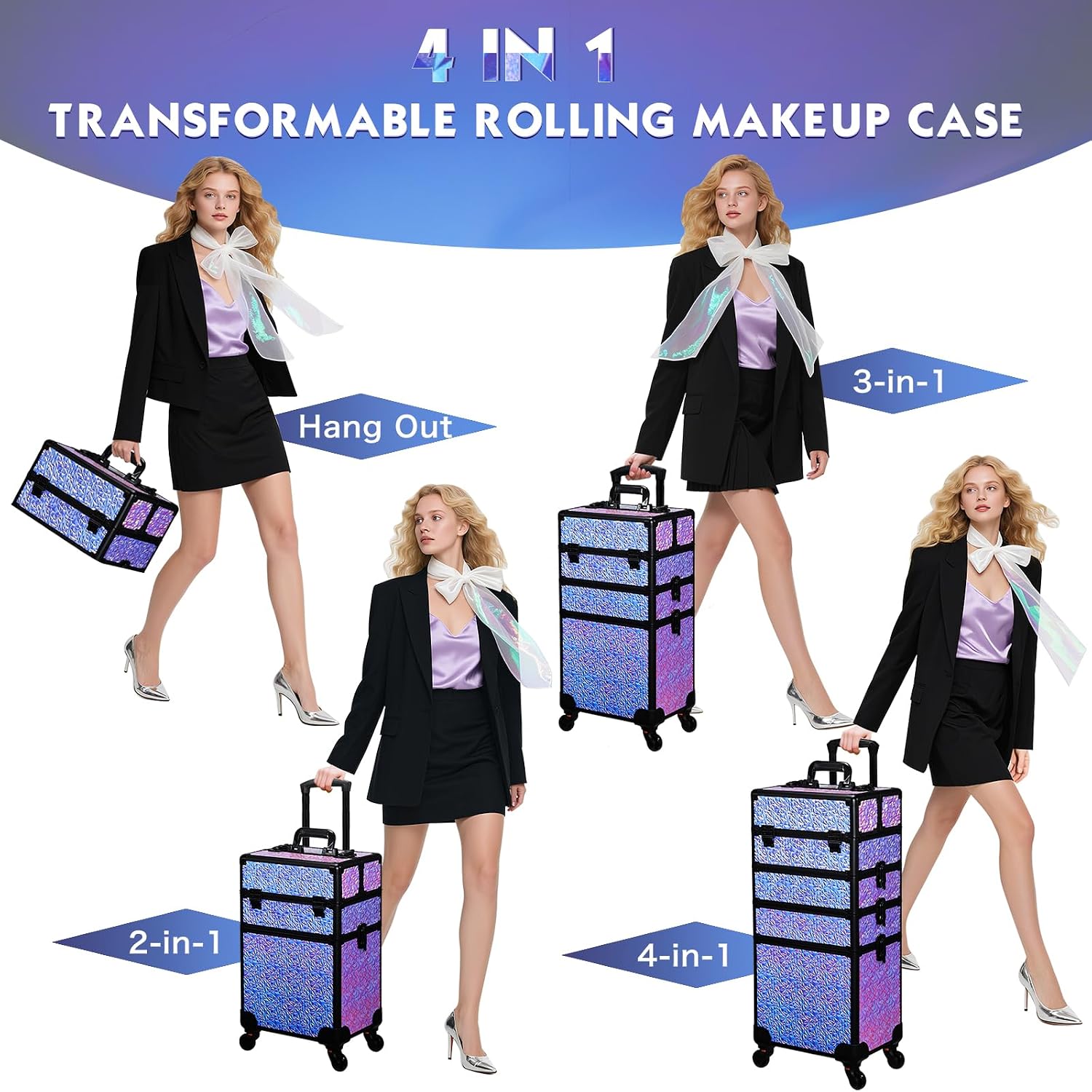 Rolling Makeup Train Case, Lar - Beauty & Makeup Katia Di Paola 评论和价格